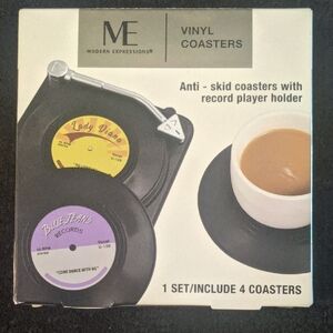 Modern Expressions Vinyl Coasters Set